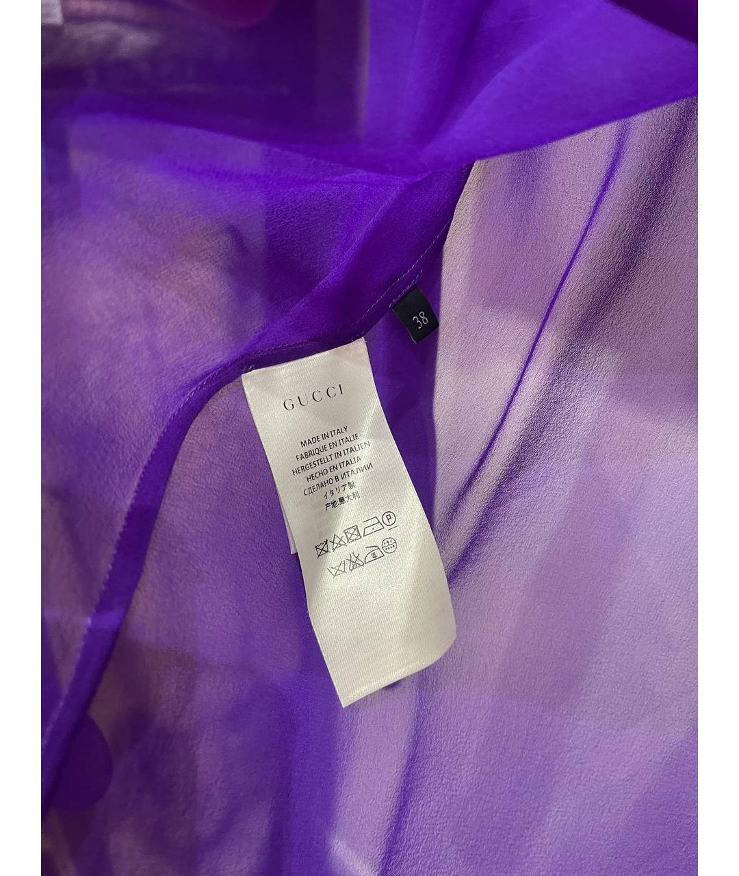 GUCCI Фиолетовая шелковая блузы, фото 3