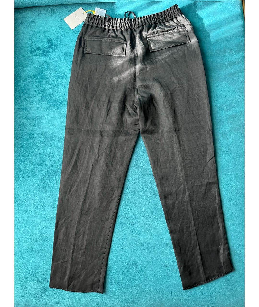 ETRO Черные льняные повседневные брюки, фото 2