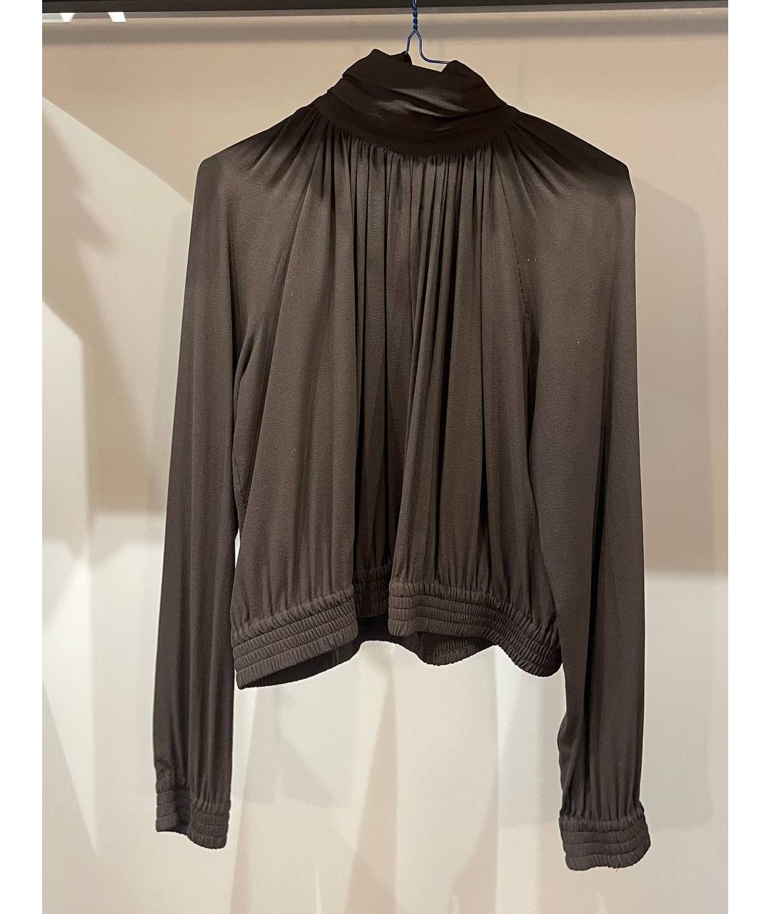MICHAEL KORS Коричневая шелковая блузы, фото 6