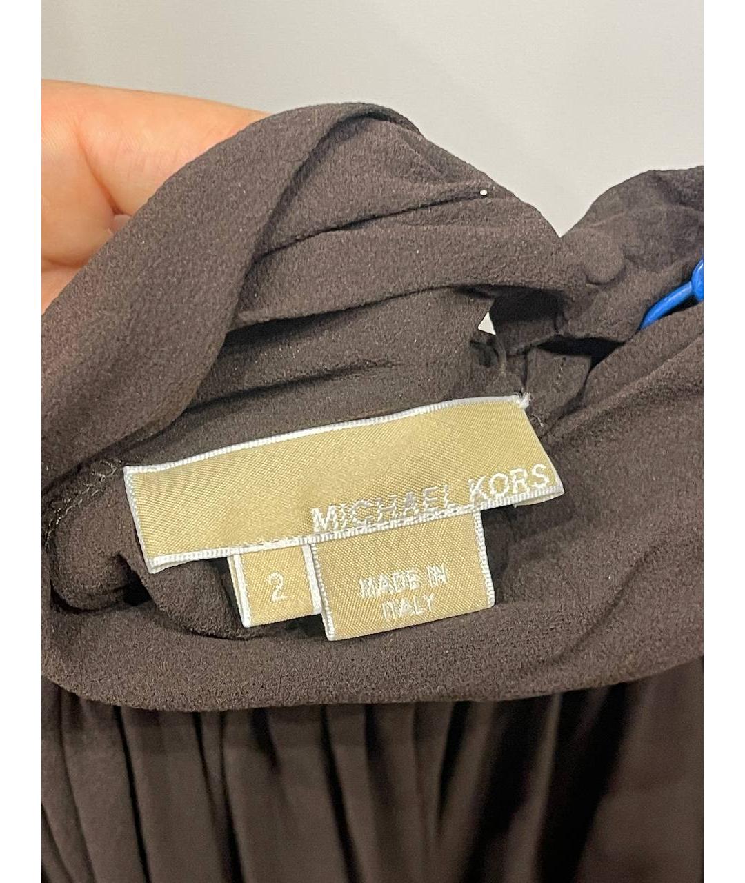 MICHAEL KORS Коричневая шелковая блузы, фото 4