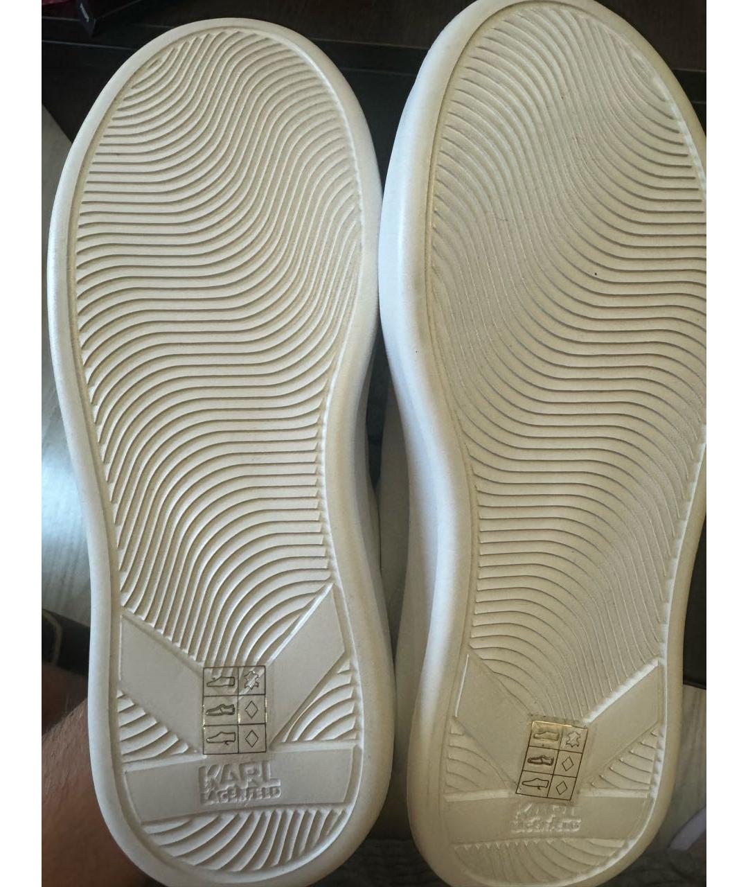 KARL LAGERFELD Белые кожаные кроссовки, фото 6