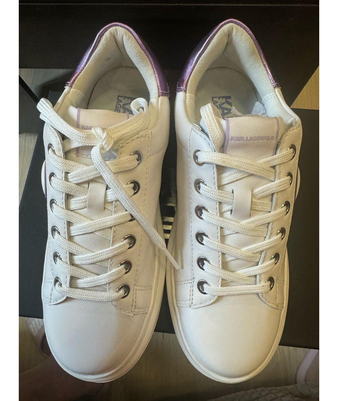 KARL LAGERFELD Белые кожаные кроссовки, фото 2