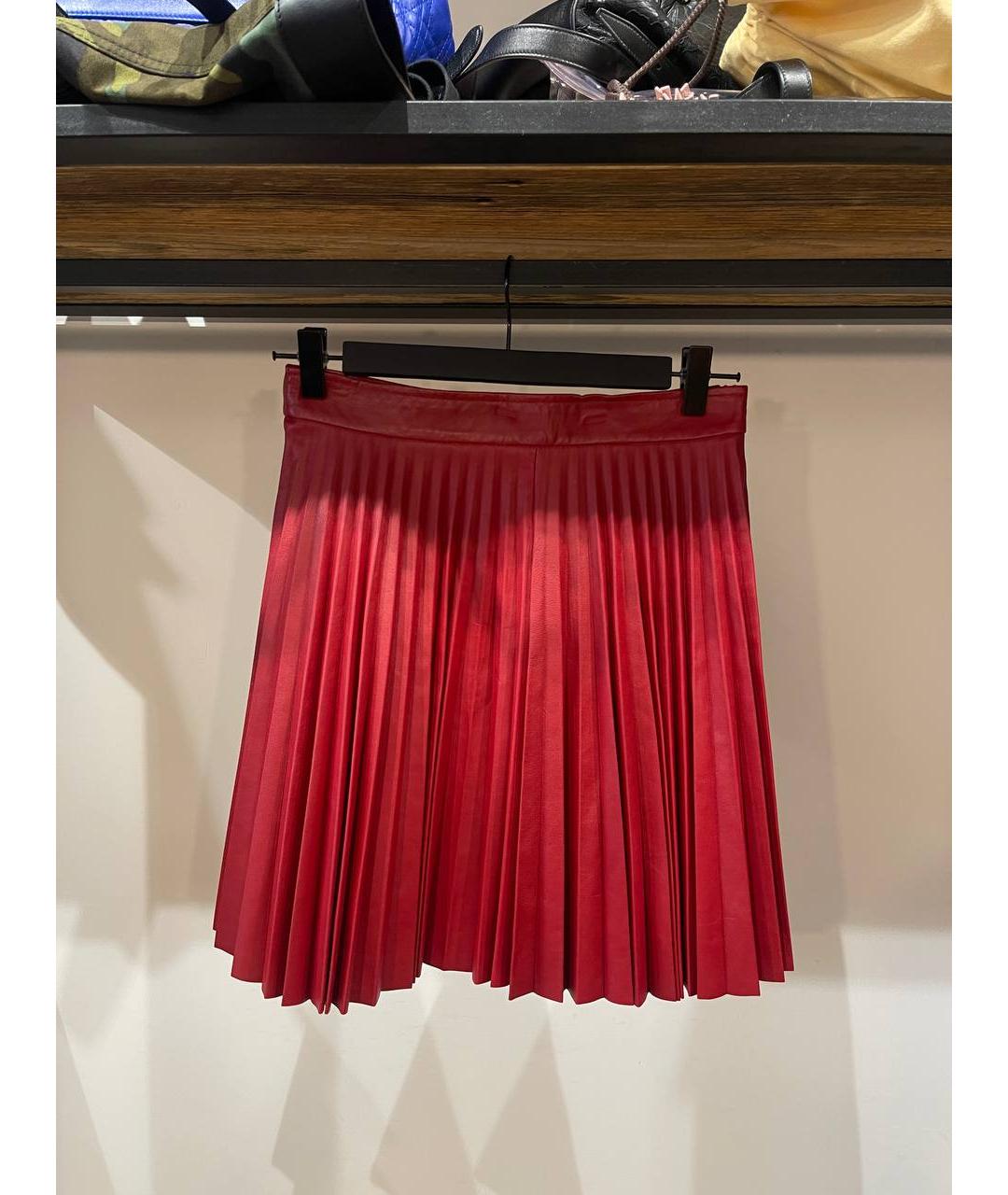SIMONETTA RAVIZZA Красная вискозная юбка мини, фото 5