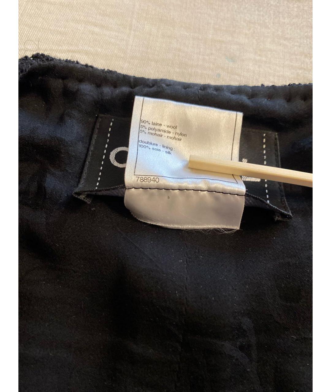 CHANEL PRE-OWNED Черный шерстяной жакет/пиджак, фото 5