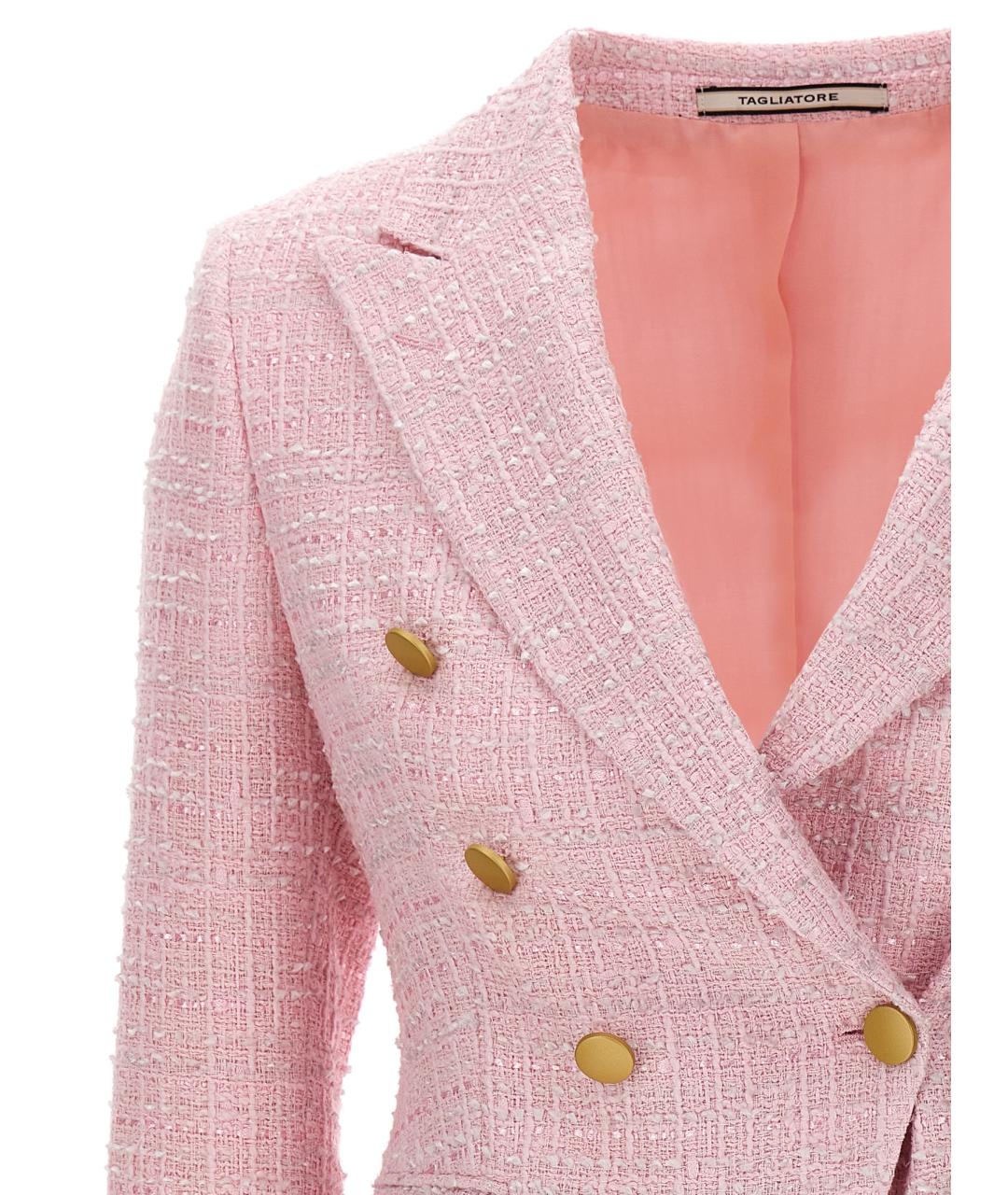 TAGLIATORE Розовый хлопковый жакет/пиджак, фото 3