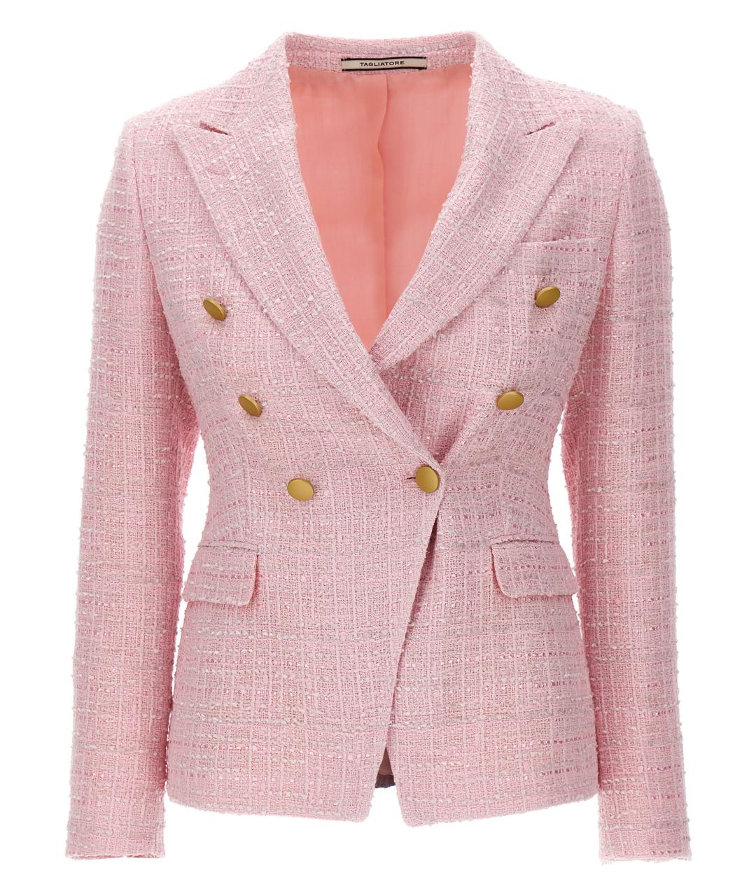 TAGLIATORE Розовый хлопковый жакет/пиджак, фото 1