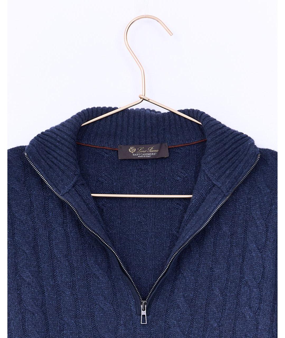 LORO PIANA Темно-синий кашемировый джемпер / свитер, фото 3