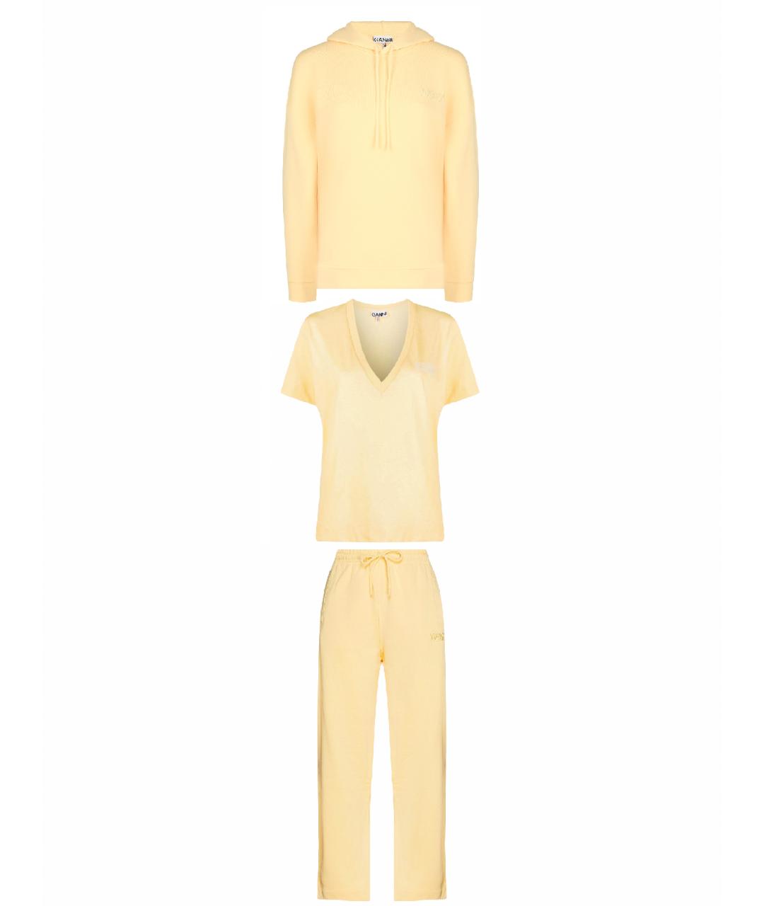 GANNI Желтый хлопковый спортивные костюмы, фото 1