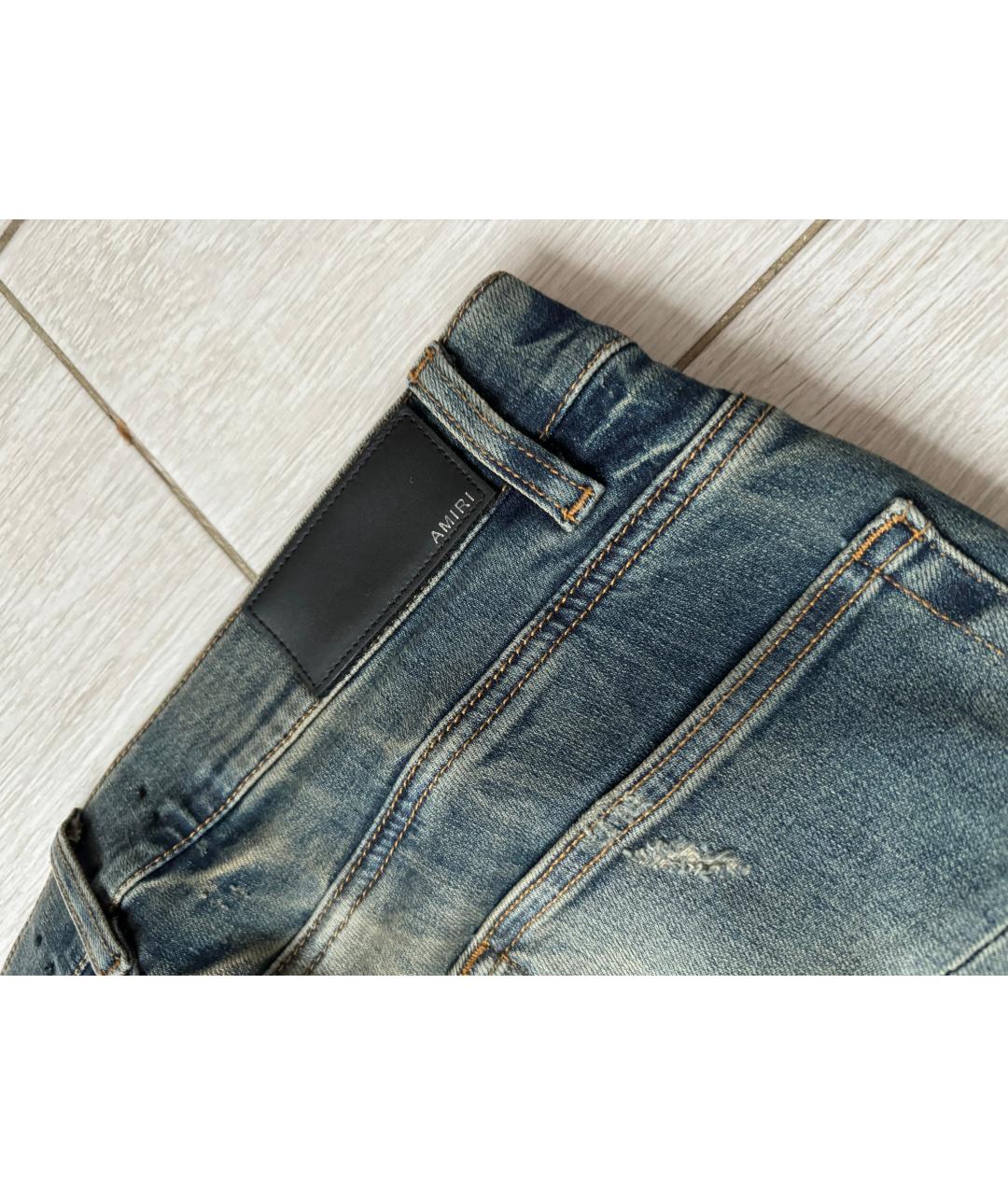 AMIRI Синие хлопко-эластановые джинсы скинни, фото 6