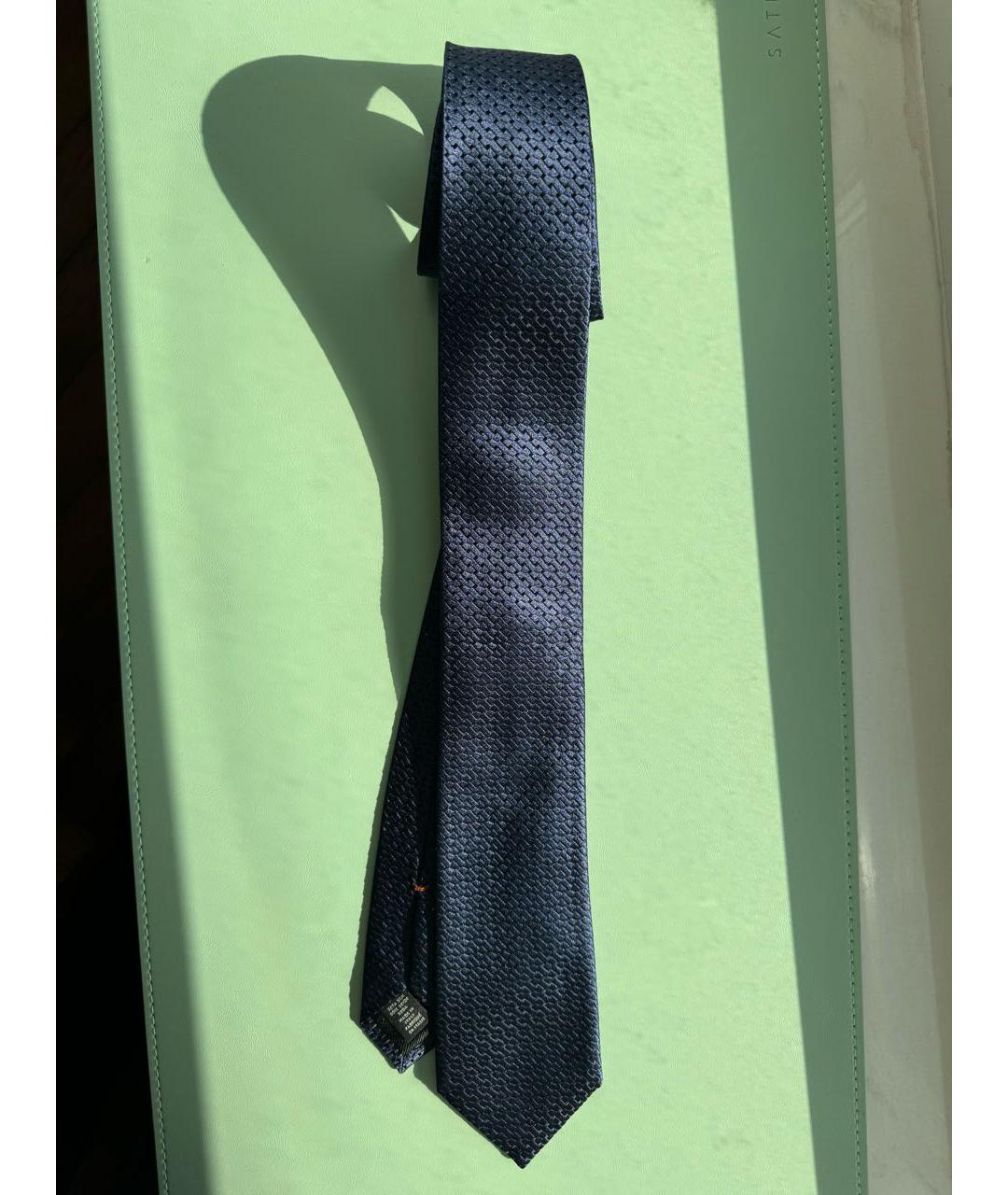 ERMENEGILDO ZEGNA Темно-синий шелковый галстук, фото 7