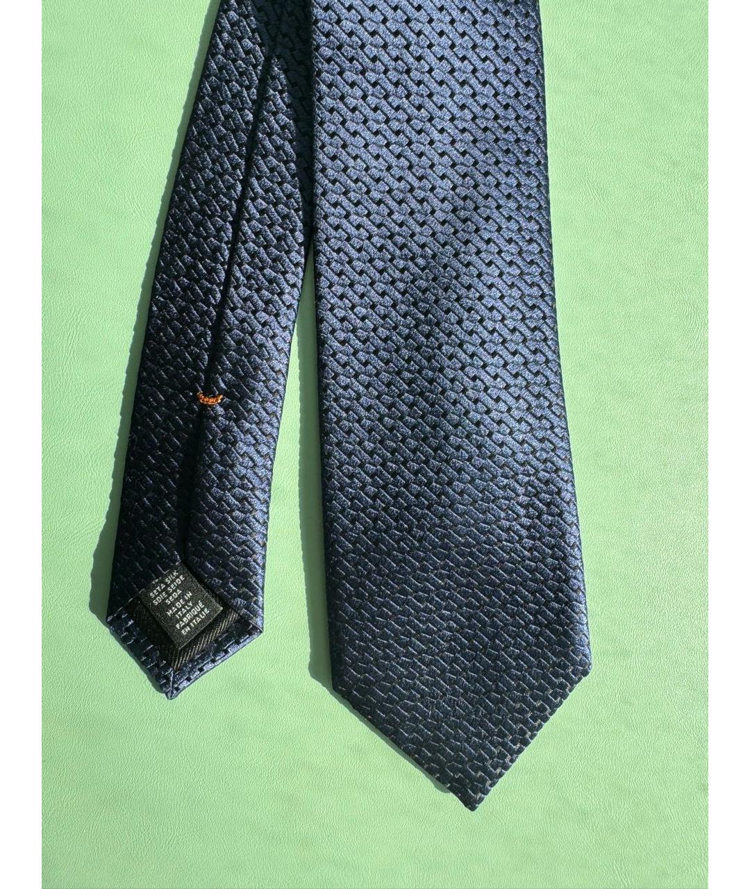 ERMENEGILDO ZEGNA Темно-синий шелковый галстук, фото 2
