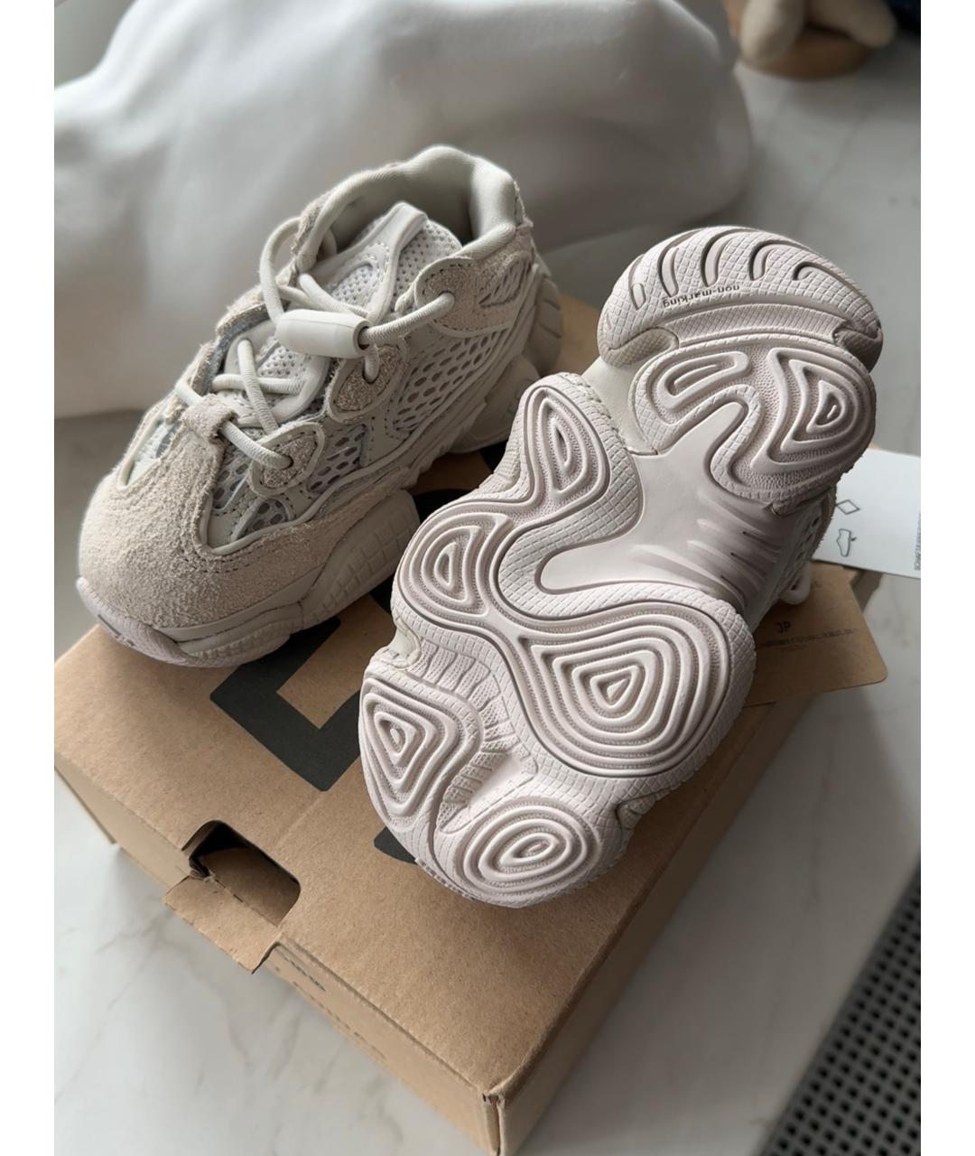 ADIDAS YEEZY Бежевые замшевые кеды, фото 3