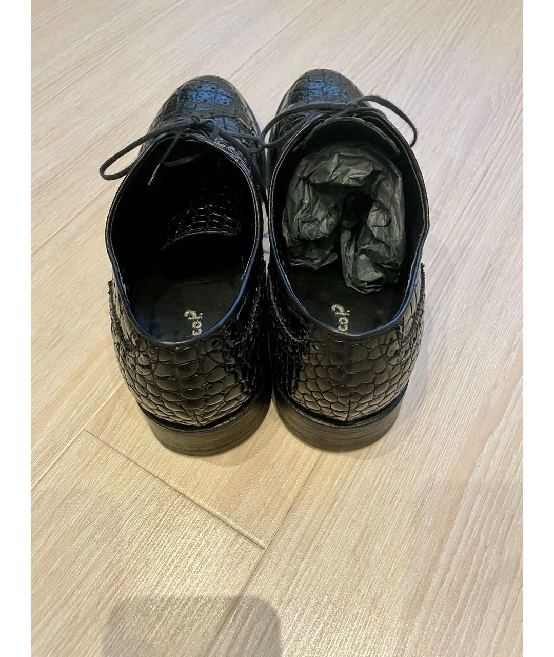 ROCCO P. Черные туфли из экзотической кожи, фото 4