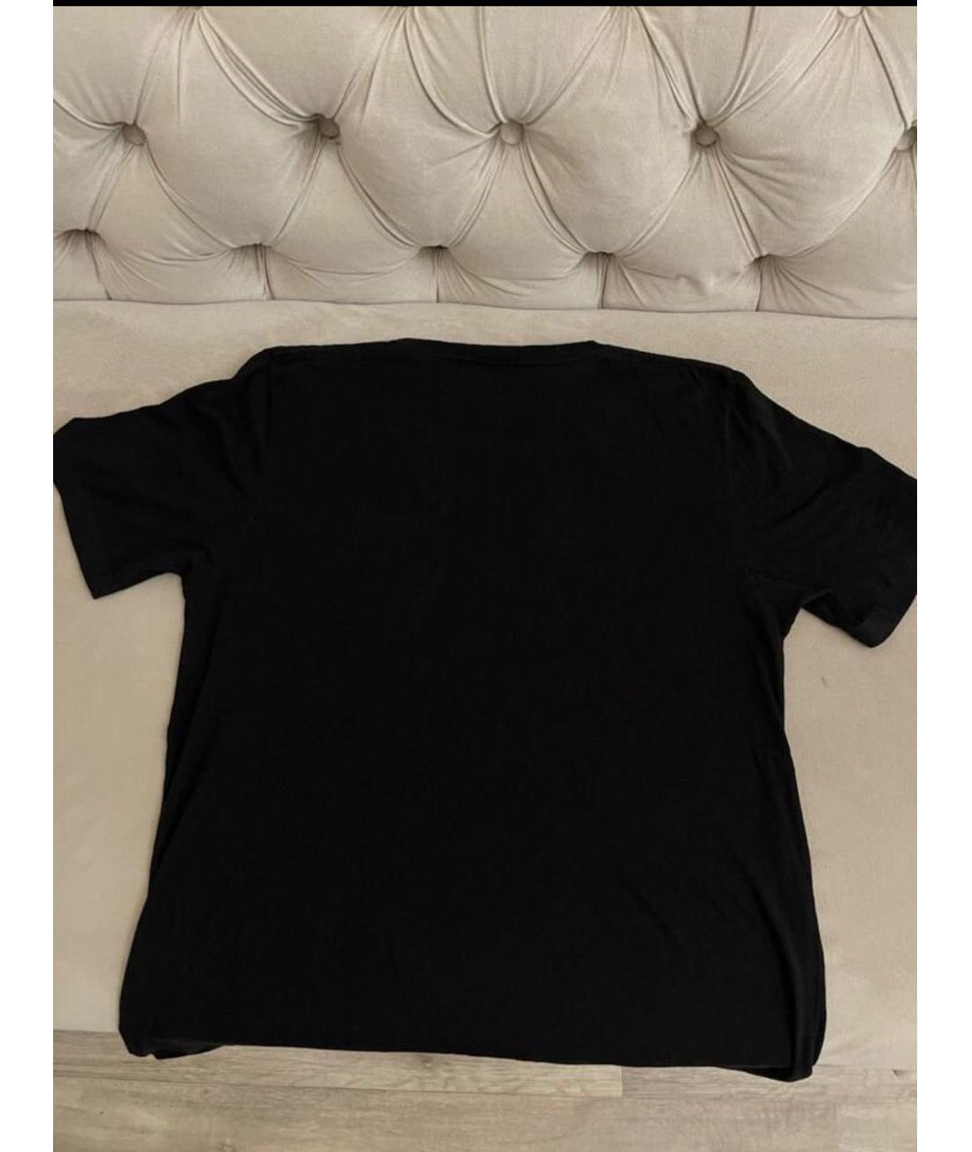 SAINT LAURENT Черная хлопковая футболка, фото 2