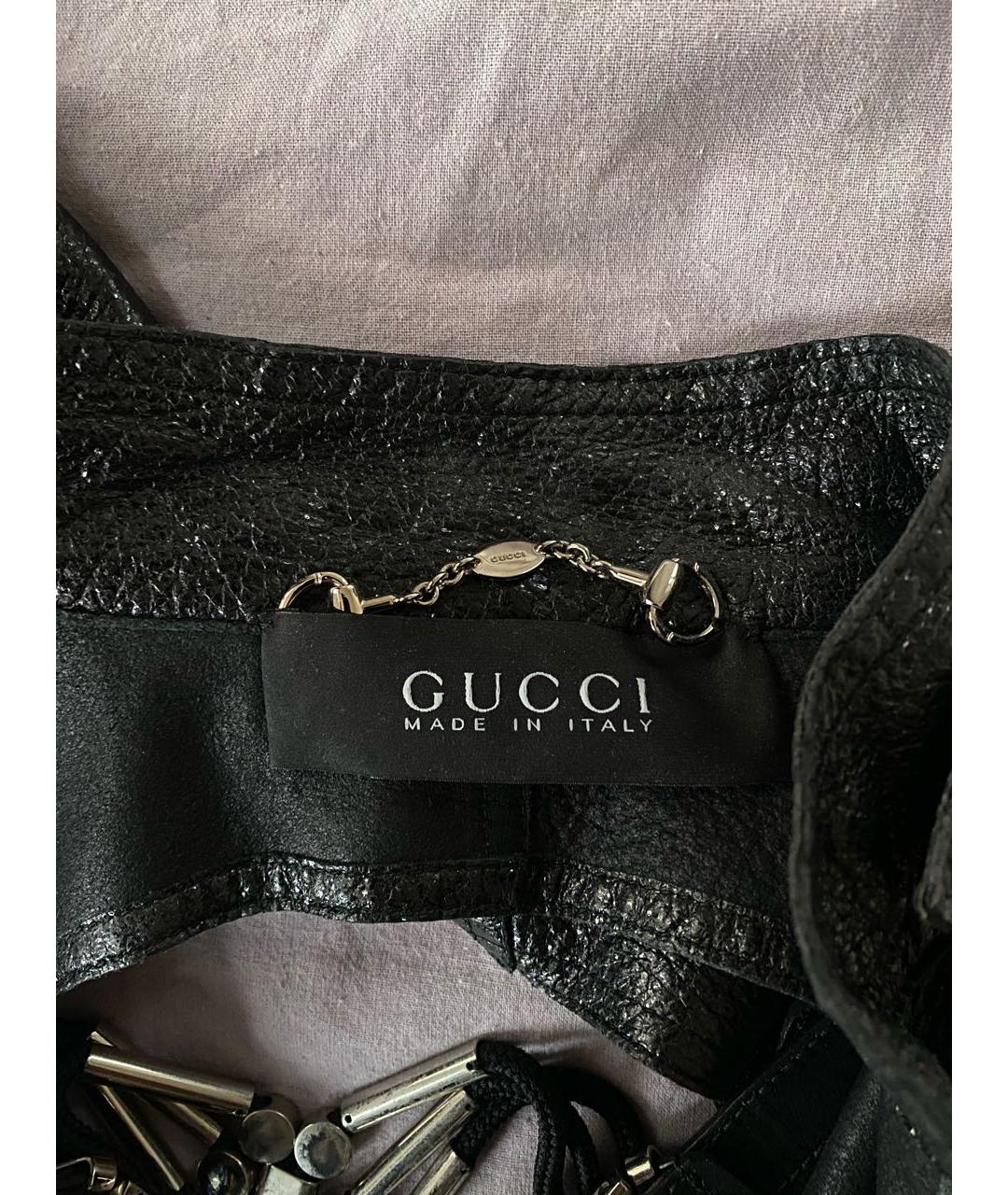 GUCCI Черная кожаная куртка, фото 2