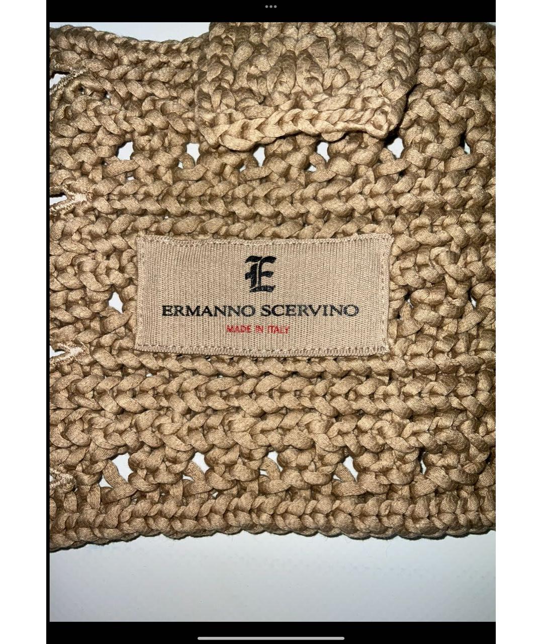 ERMANNO SCERVINO Бежевая хлопковая майка, фото 5