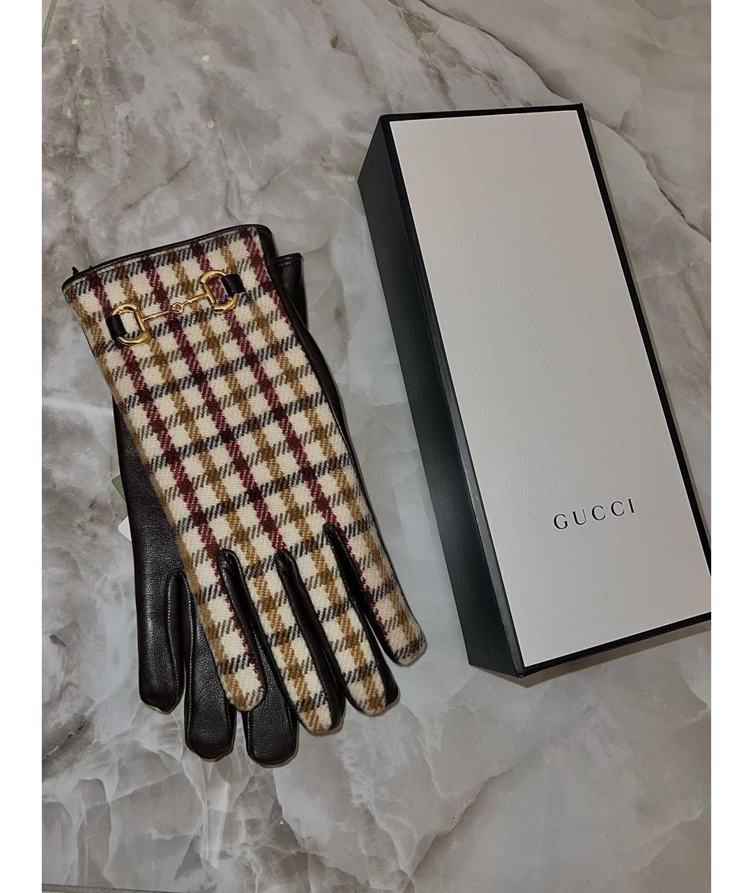 GUCCI Черные кожаные перчатки, фото 4