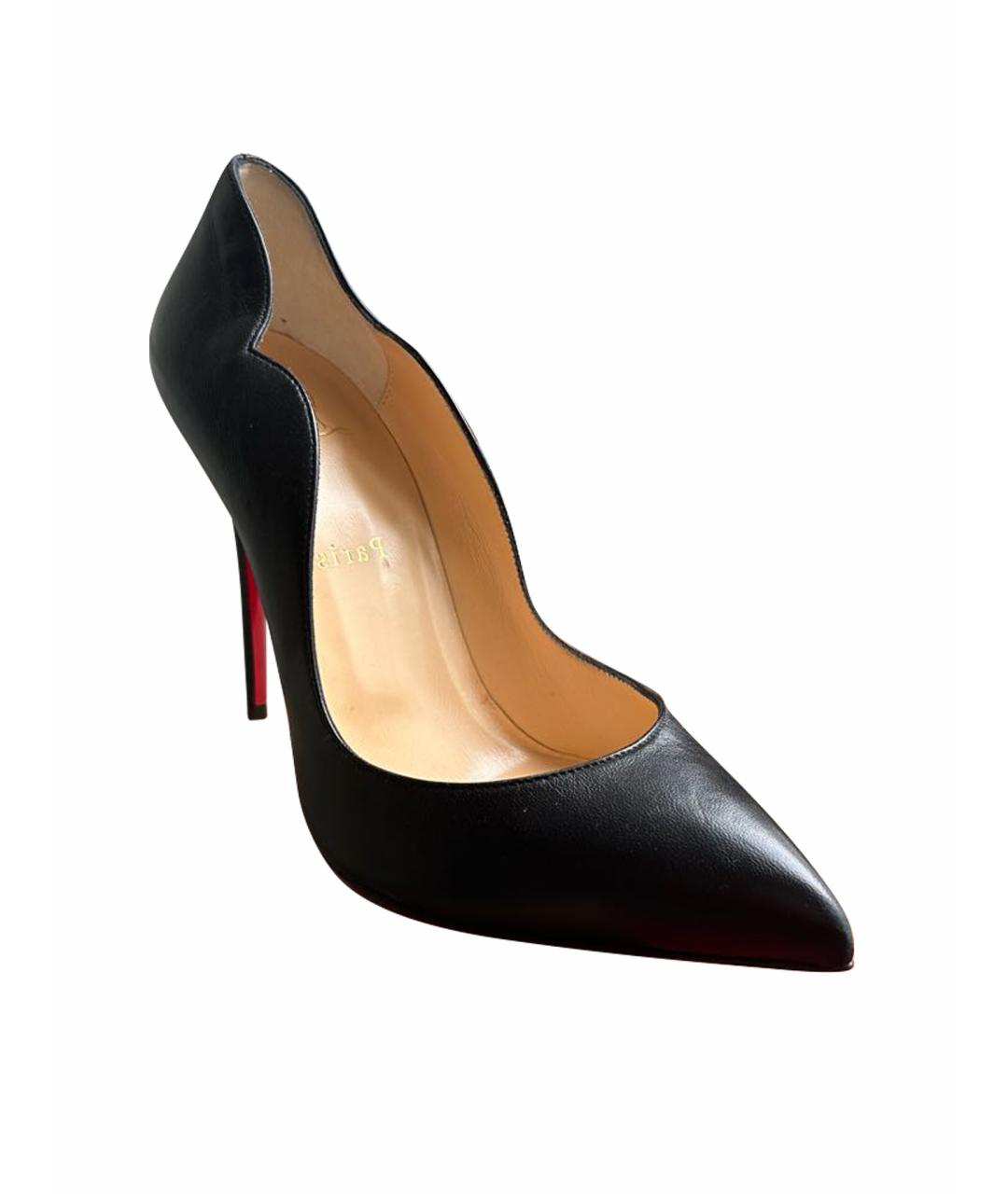 CHRISTIAN LOUBOUTIN Черные кожаные туфли, фото 1