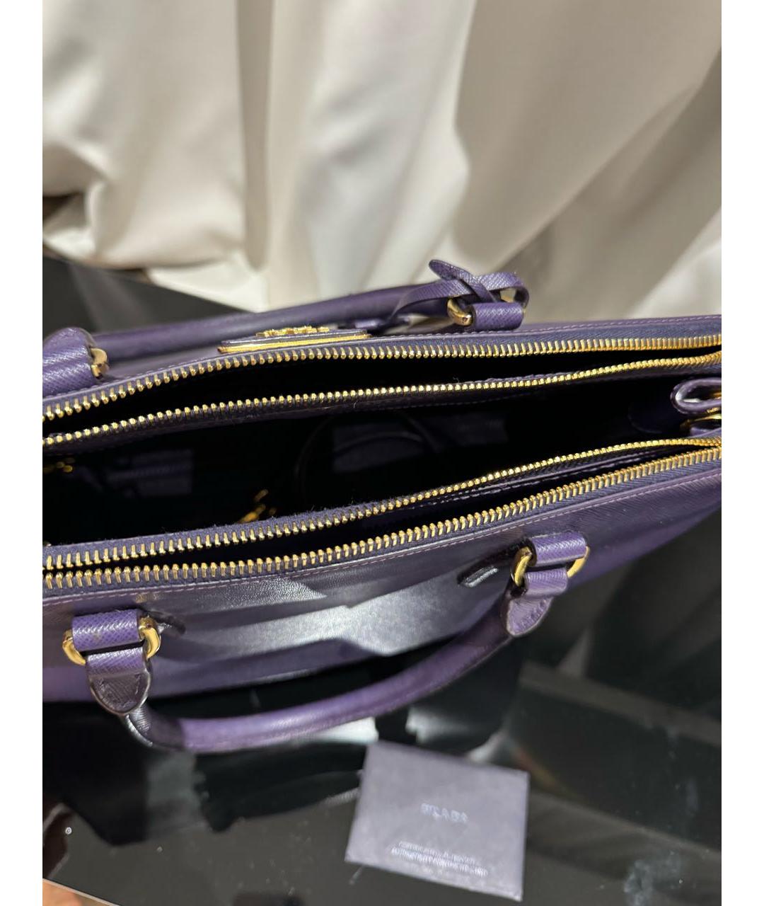 PRADA Фиолетовая кожаная сумка тоут, фото 5