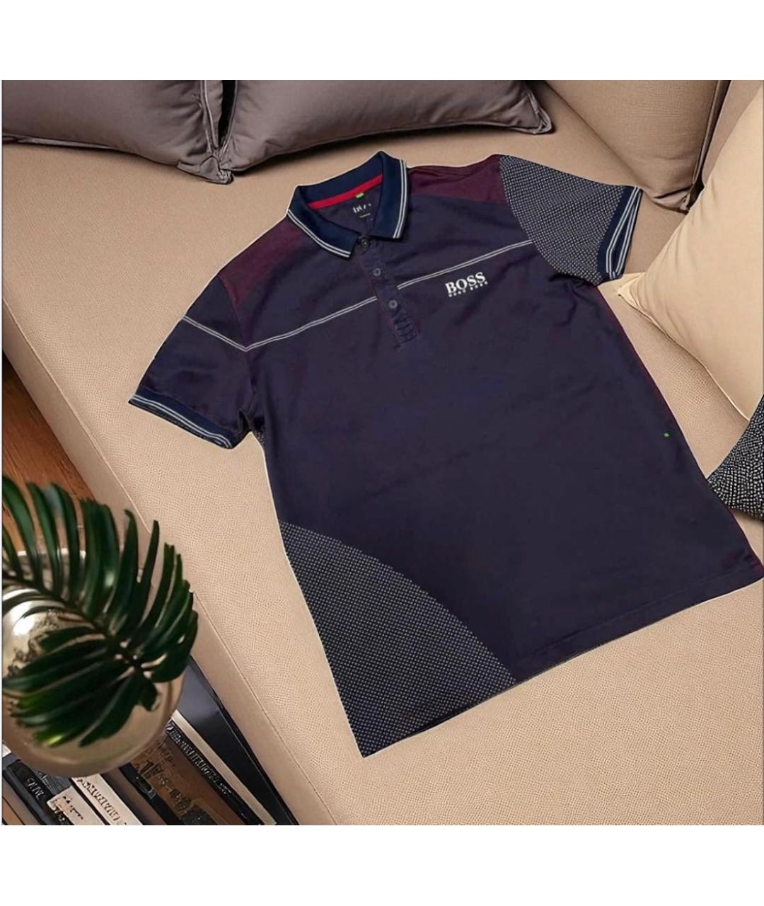 HUGO BOSS Фиолетовое хлопко-полиэстеровое поло с коротким рукавом, фото 4