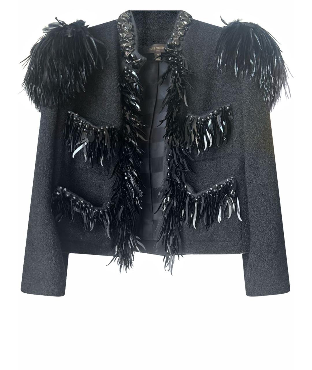 LOUIS VUITTON PRE-OWNED Черный шерстяной жакет/пиджак, фото 1