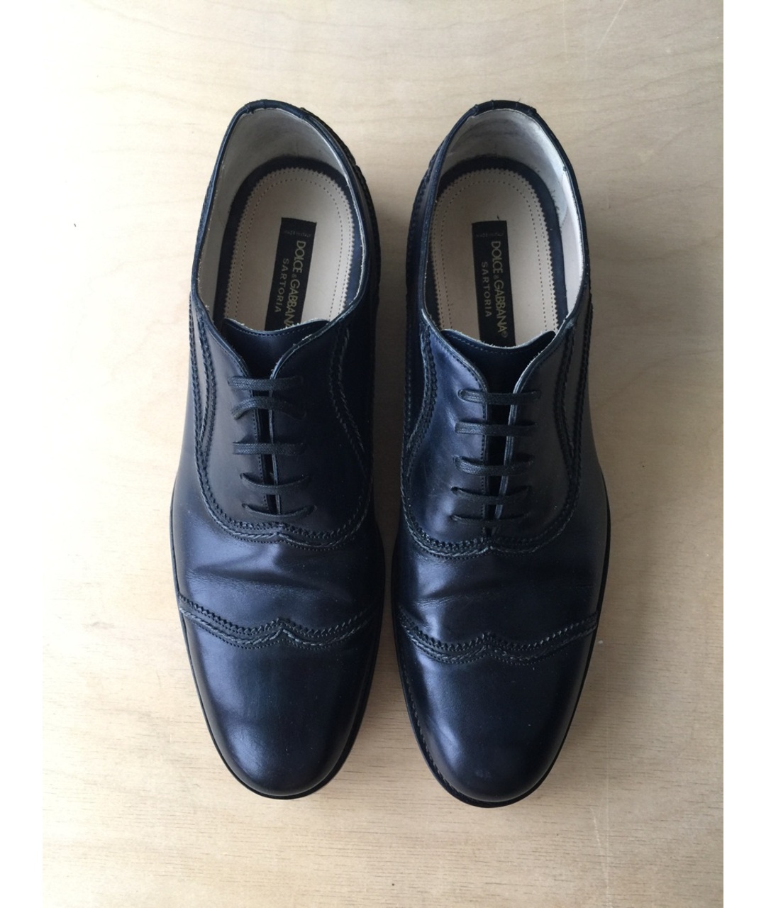 DOLCE&GABBANA Темно-синие кожаные туфли, фото 3