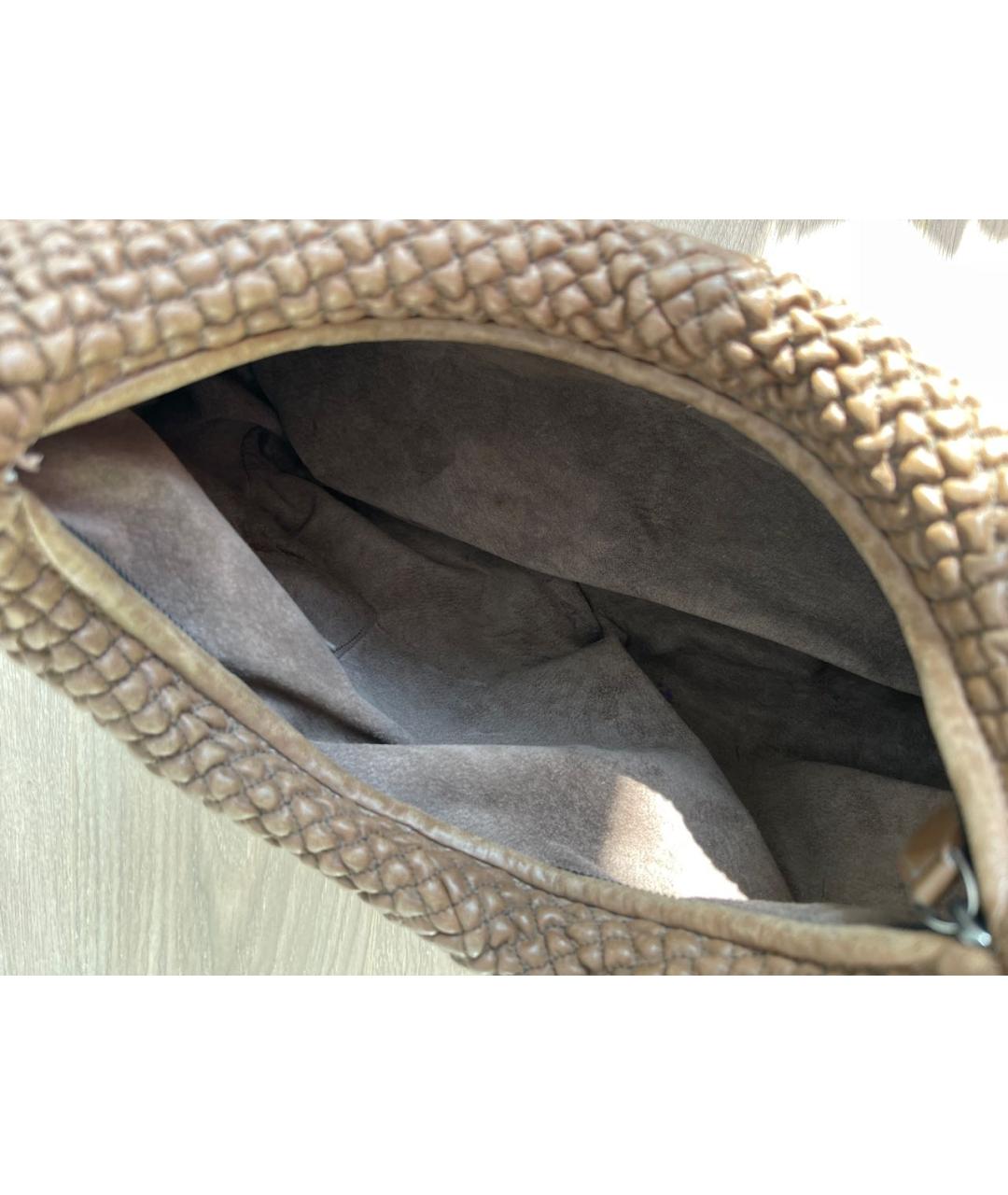 BOTTEGA VENETA Коричневая кожаная сумка через плечо, фото 4