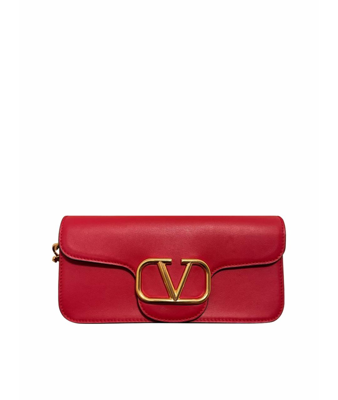 VALENTINO Красная кожаная сумка с короткими ручками, фото 1