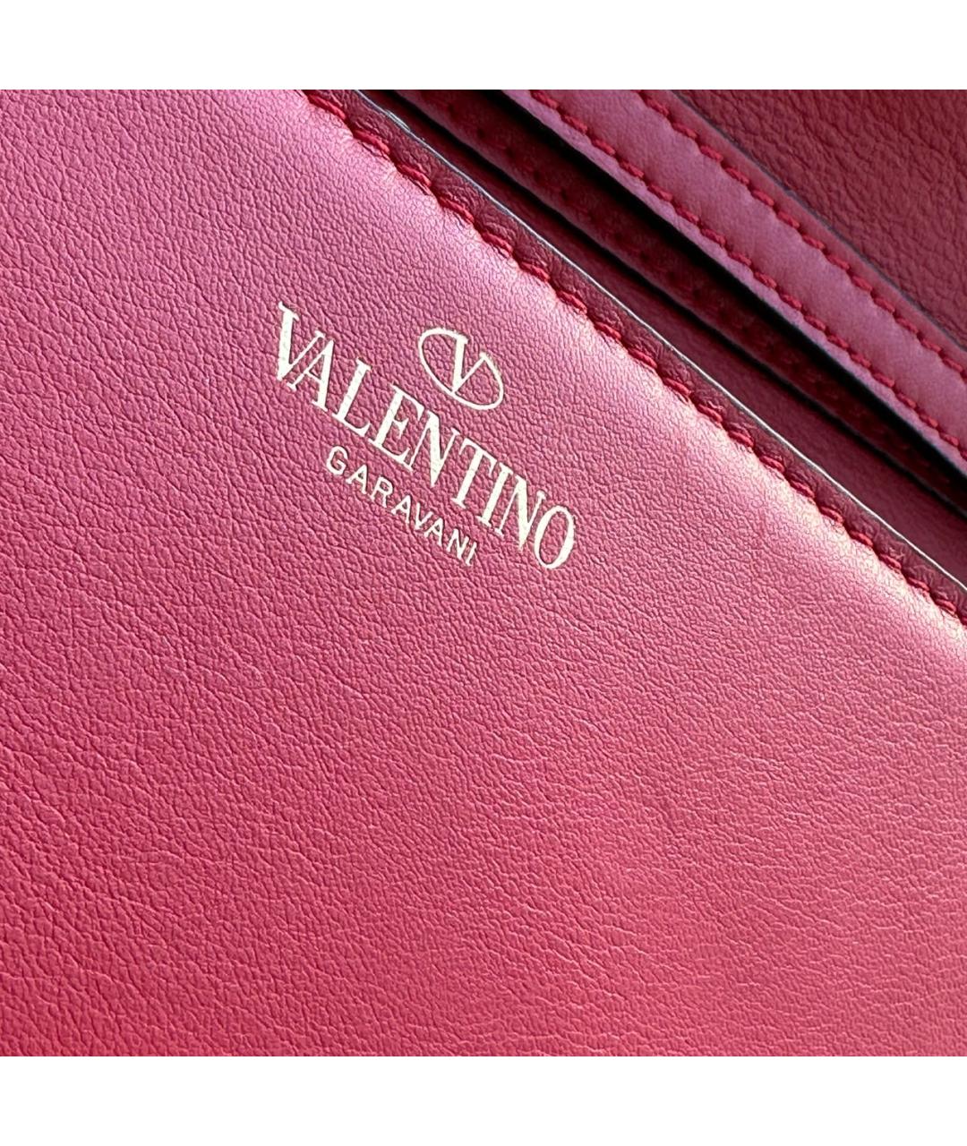 VALENTINO Красная кожаная сумка с короткими ручками, фото 7