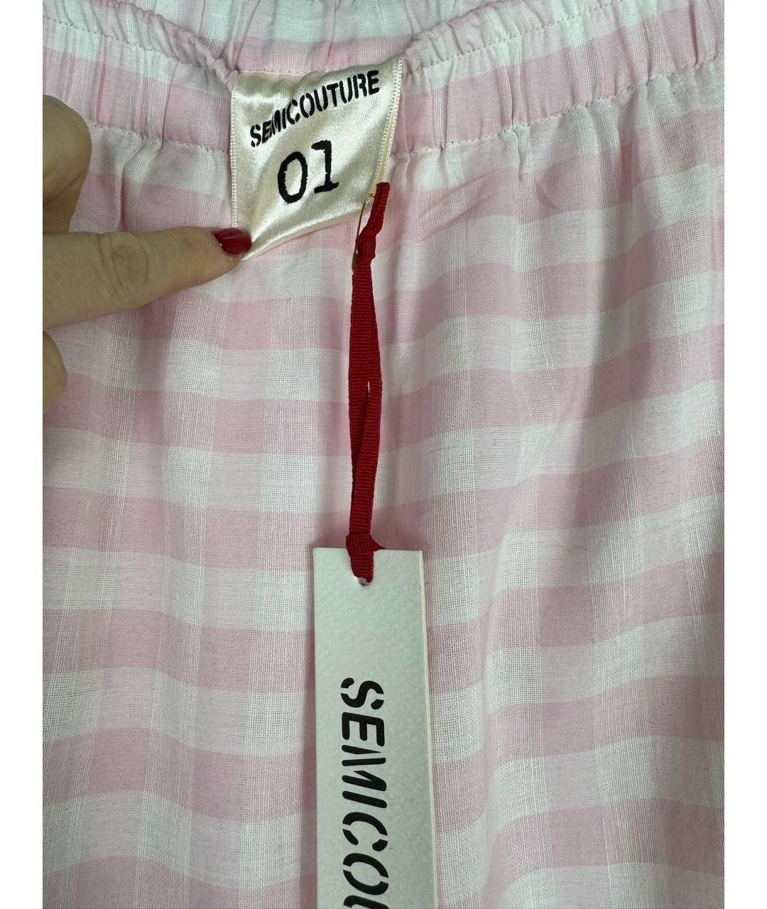 SEMICOUTURE Розовая хлопковая юбка макси, фото 3