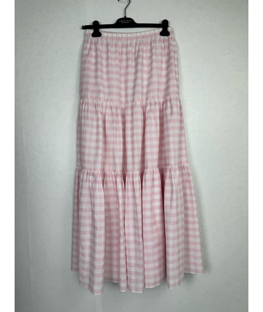 SEMICOUTURE Розовая хлопковая юбка макси, фото 6
