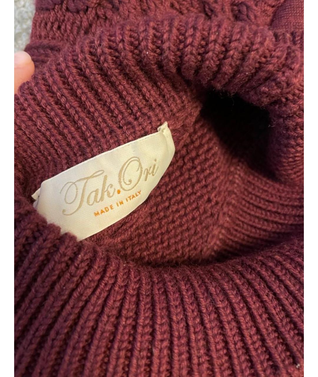 TAK.ORI Бордовый шерстяной джемпер / свитер, фото 3