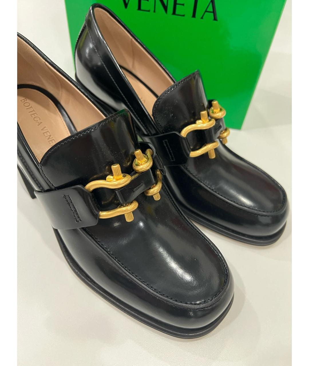 BOTTEGA VENETA Черные кожаные туфли, фото 3