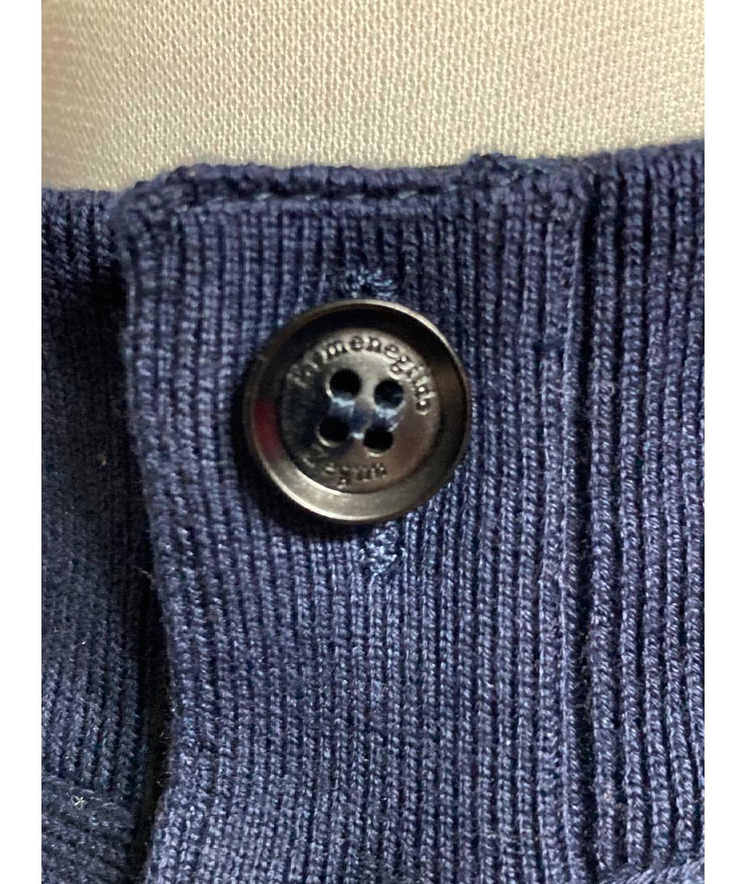 ERMENEGILDO ZEGNA Синий шелковый джемпер / свитер, фото 8
