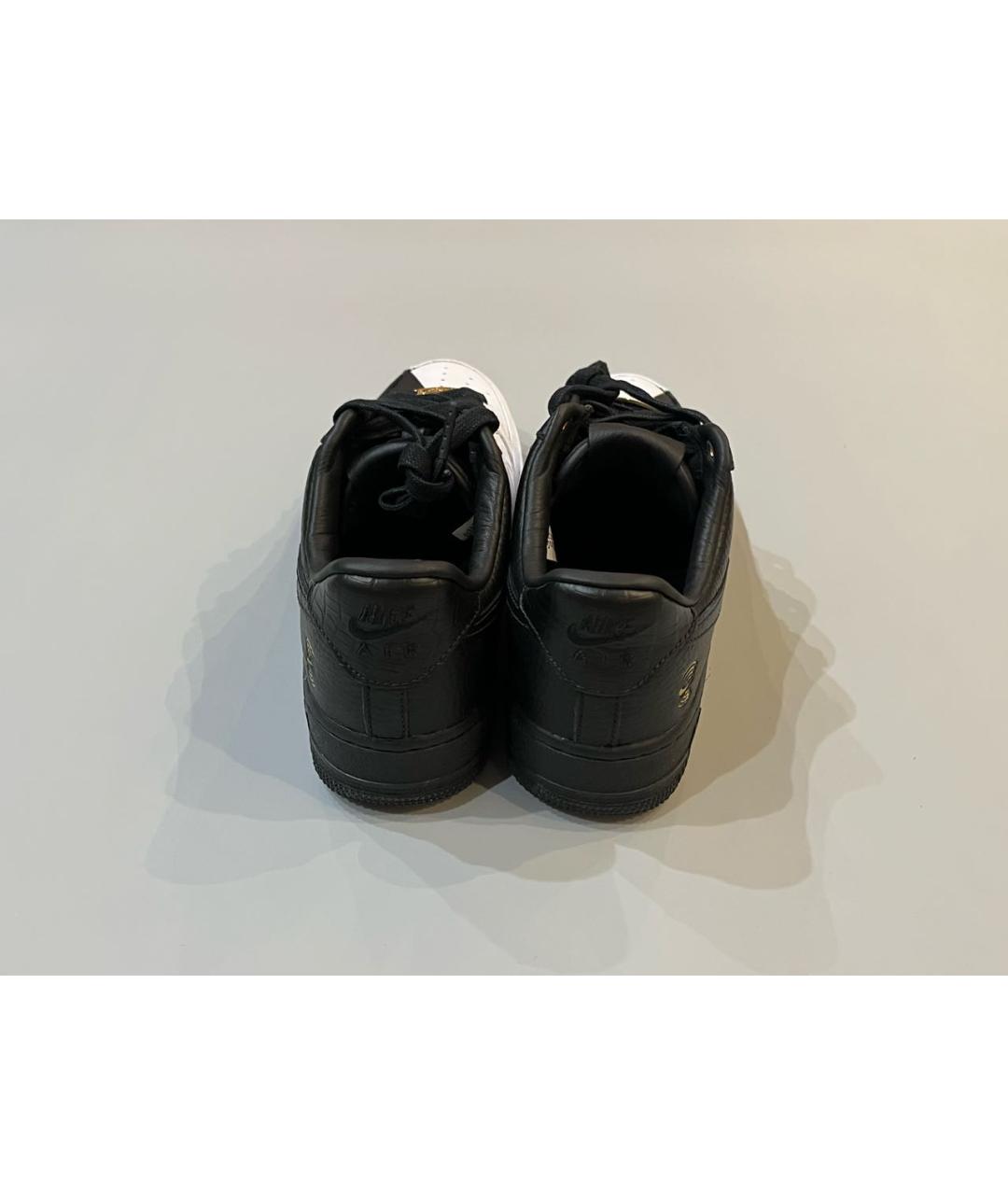 NIKE Черные кожаные низкие кроссовки / кеды, фото 4