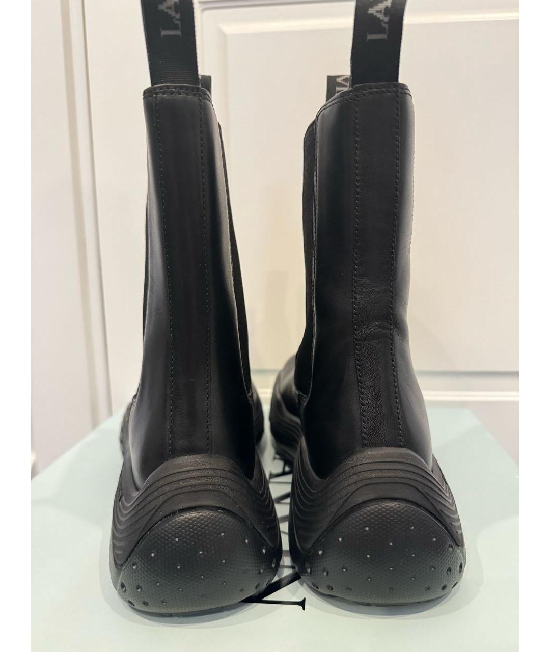 LANVIN Черные кожаные ботинки, фото 4