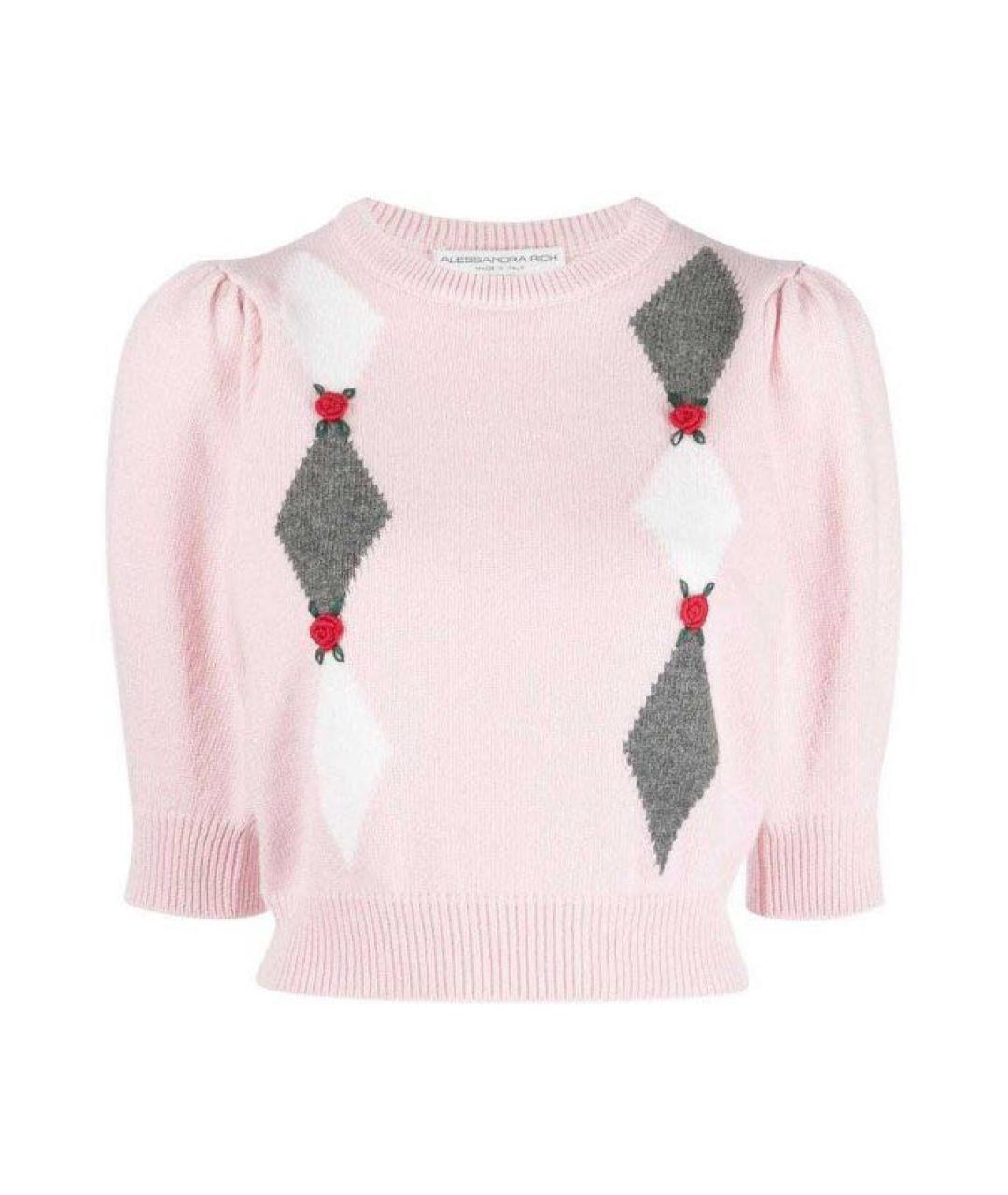 ALESSANDRA RICH Розовый шерстяной джемпер / свитер, фото 1