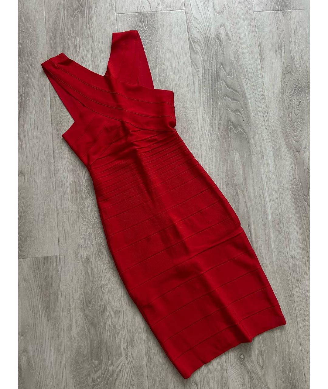 HERVE LEGER Красное коктейльное платье, фото 6