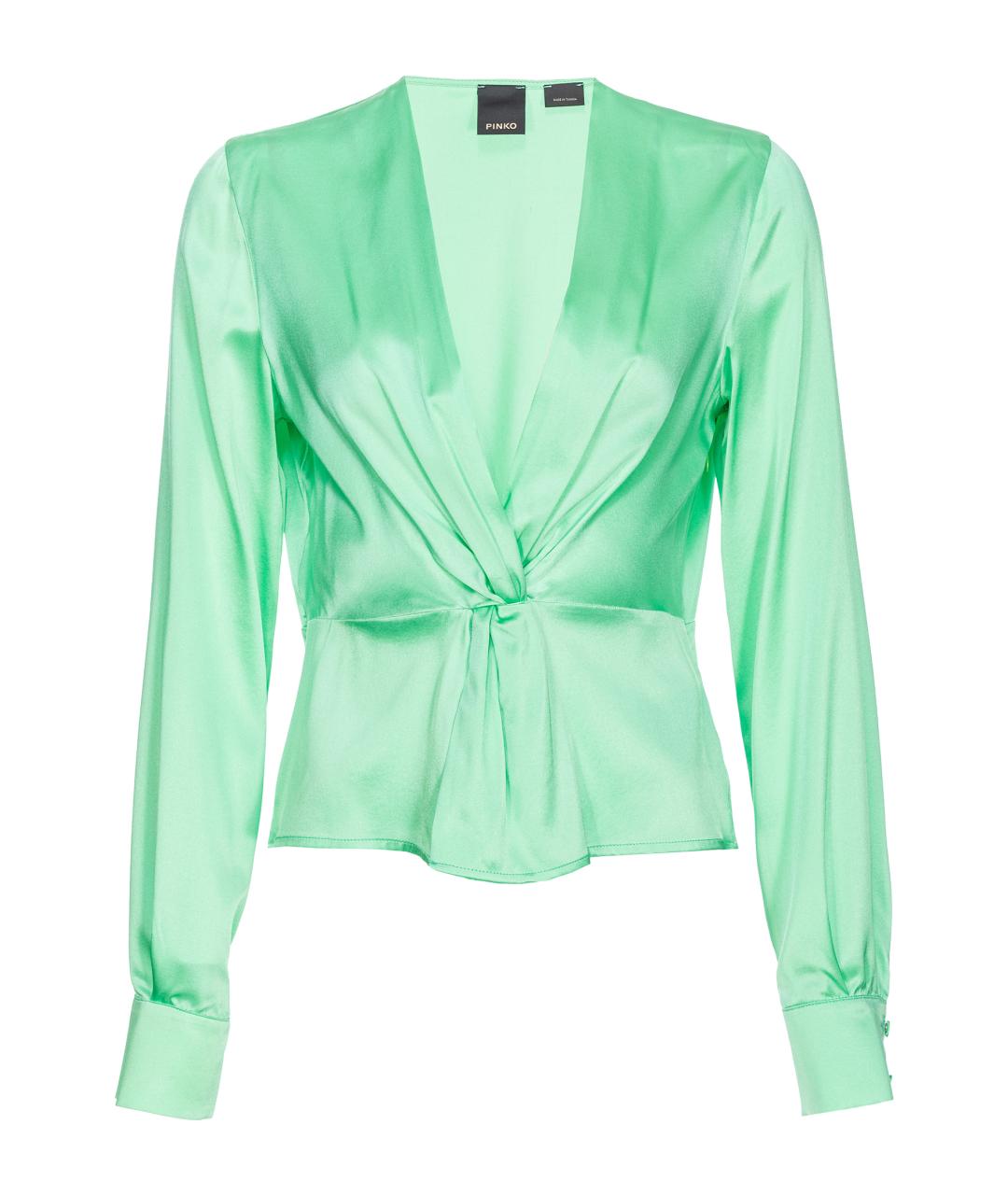 PINKO Зеленая шелковая блузы, фото 1