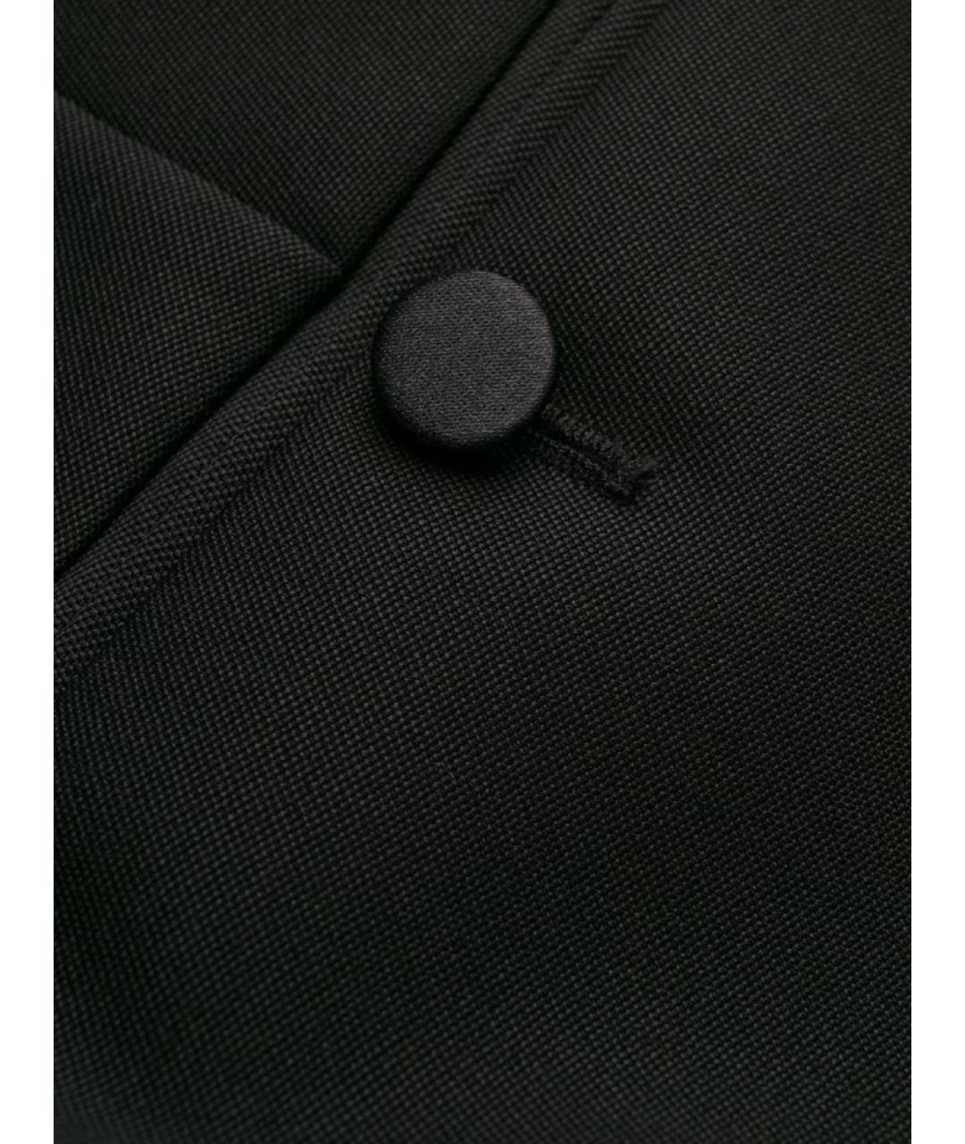 SAINT LAURENT Черные шерстяные прямые брюки, фото 2