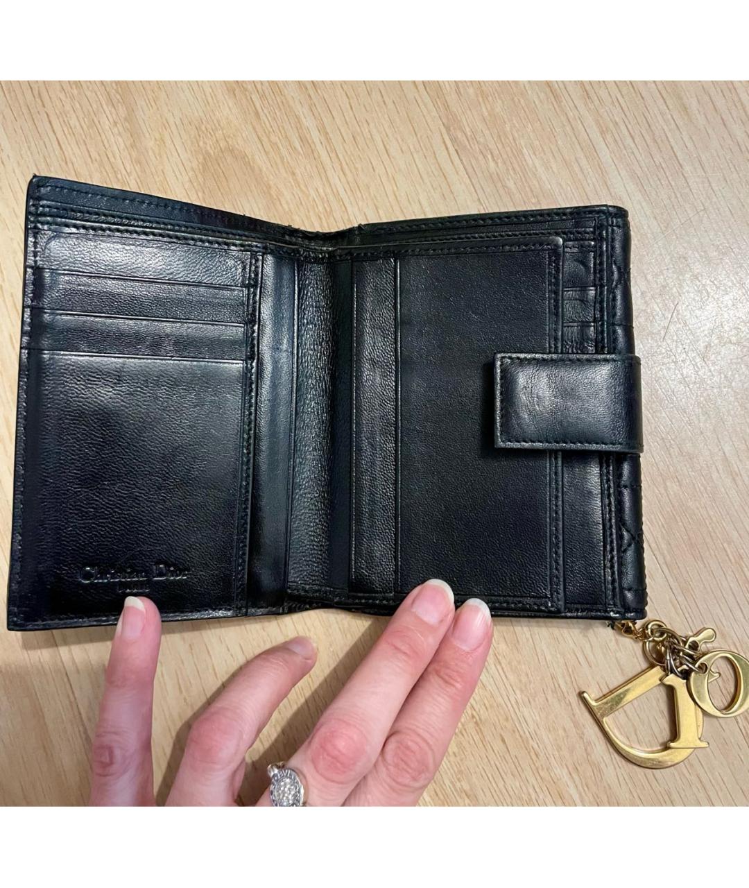 CHRISTIAN DIOR PRE-OWNED Черный кожаный кошелек, фото 5