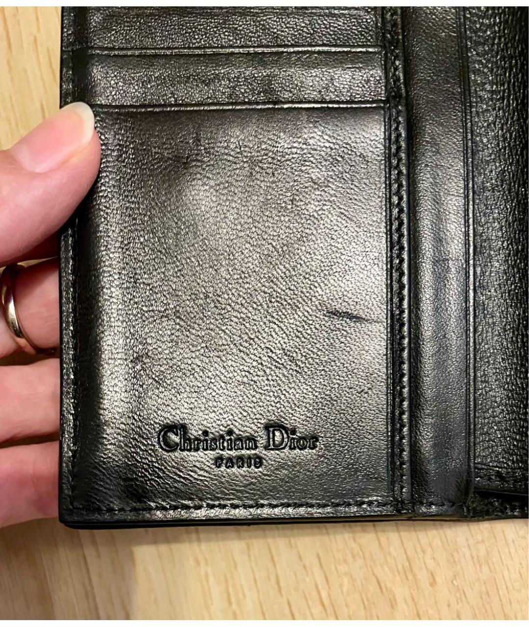 CHRISTIAN DIOR PRE-OWNED Черный кожаный кошелек, фото 6