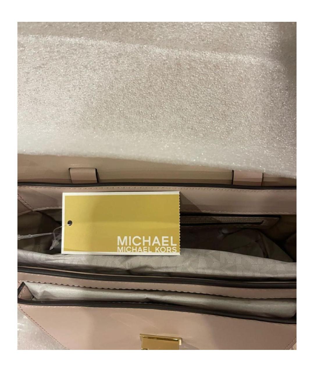 MICHAEL KORS COLLECTION Розовая кожаная сумка с короткими ручками, фото 2