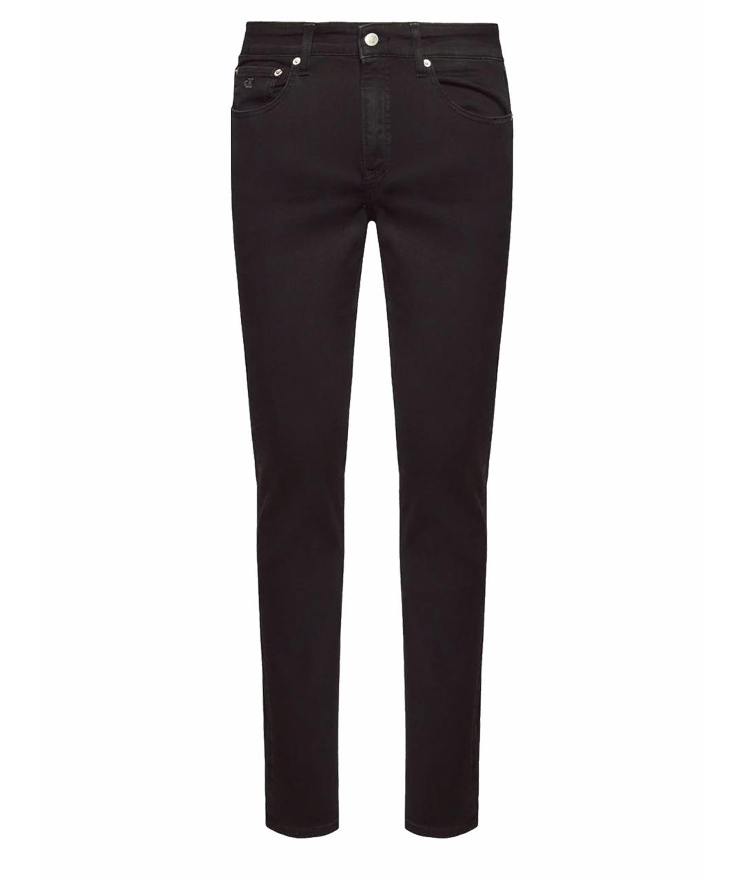 CALVIN KLEIN Черные хлопко-эластановые джинсы скинни, фото 1