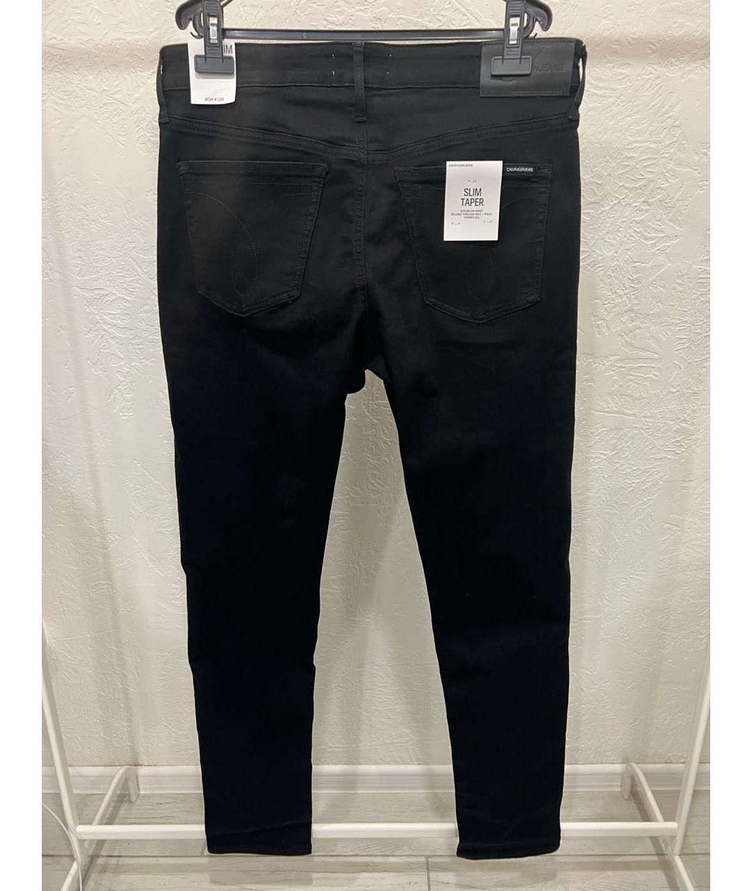 CALVIN KLEIN Черные хлопко-эластановые джинсы скинни, фото 4