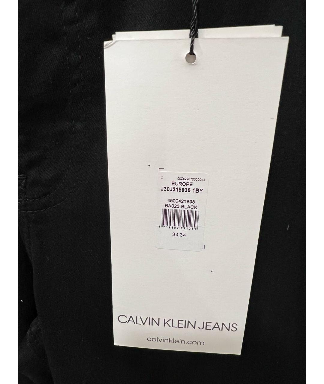 CALVIN KLEIN Черные хлопко-эластановые джинсы скинни, фото 5