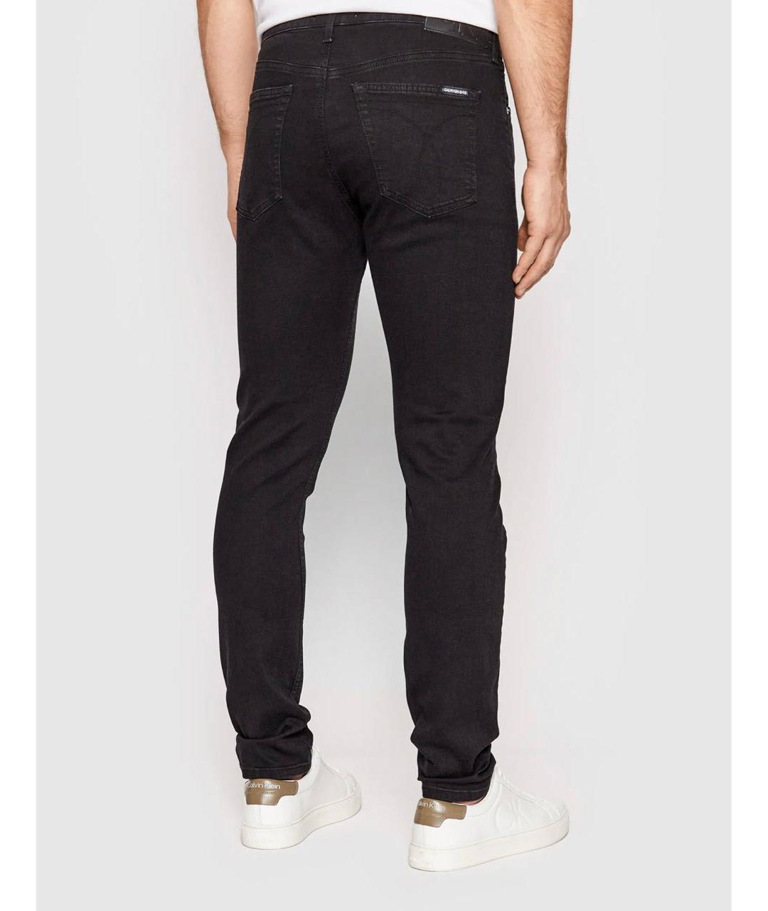 CALVIN KLEIN Черные хлопко-эластановые джинсы скинни, фото 3