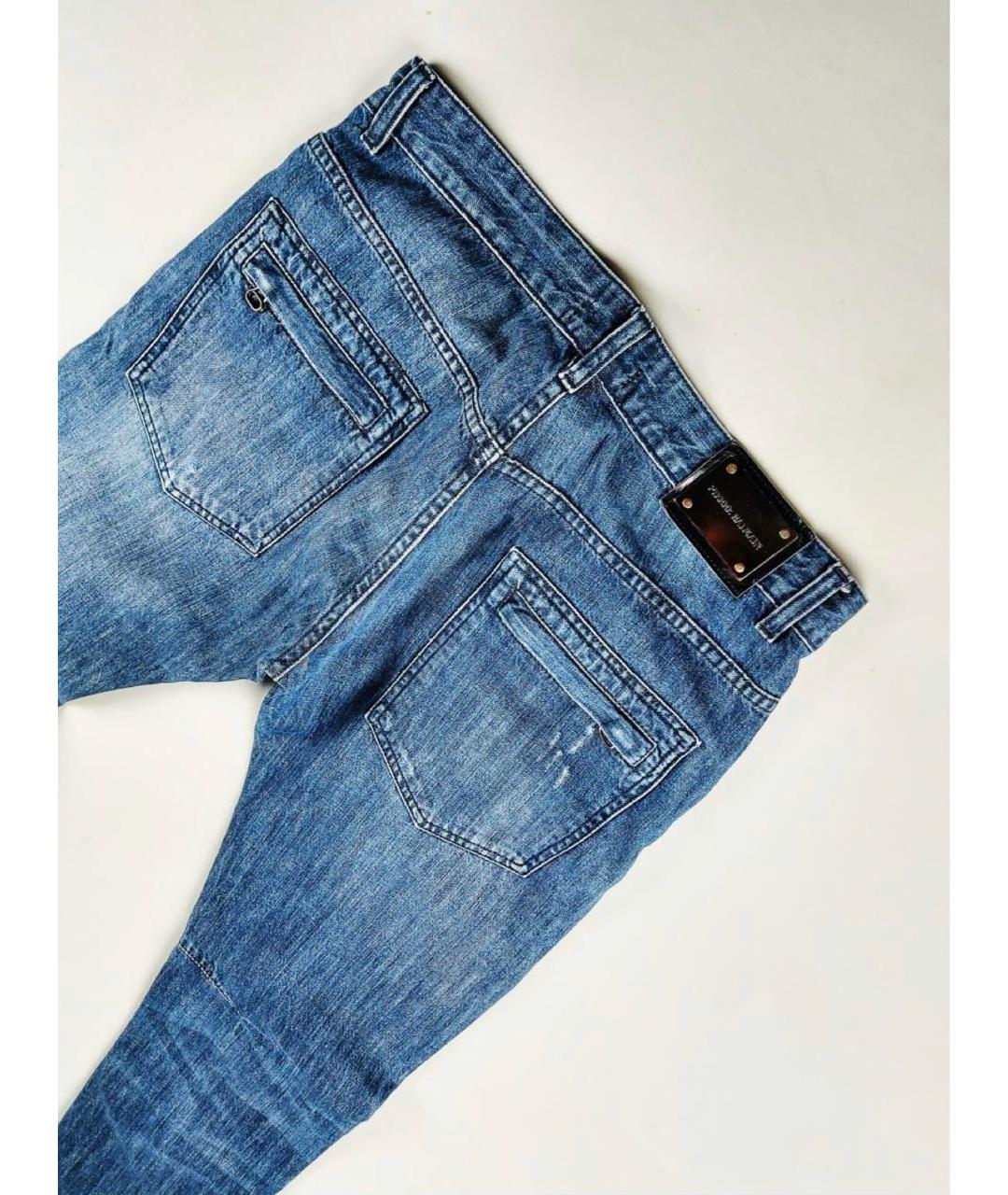 PIERRE BALMAIN Синие хлопковые джинсы скинни, фото 3