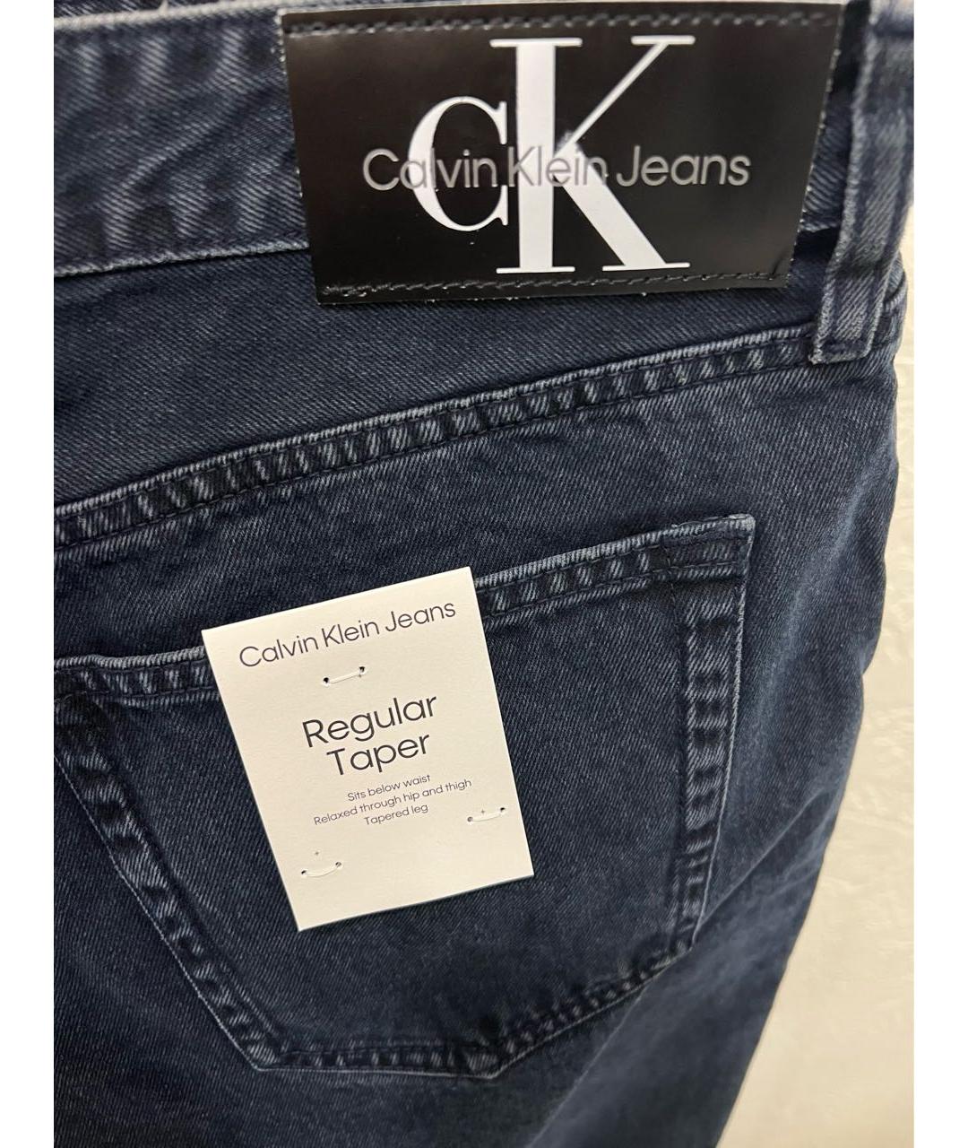 CALVIN KLEIN Темно-синие хлопковые джинсы скинни, фото 8