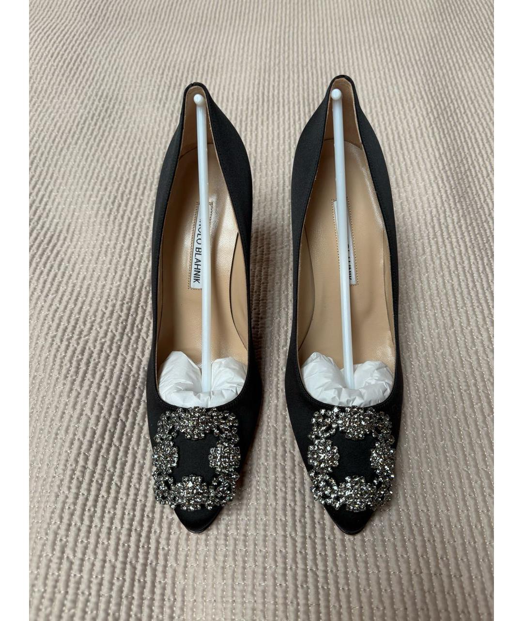 MANOLO BLAHNIK Черные текстильные туфли, фото 2